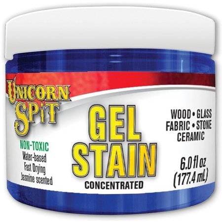 ECLECTIC PRODUCTS UNICORN SPIT Gel Stain and Glaze, Blue Thunder, 6 floz, Jar 5772008